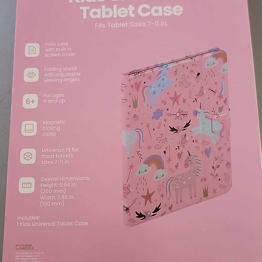 Kids Universal Tablet Case Pink Unicorns Brand New